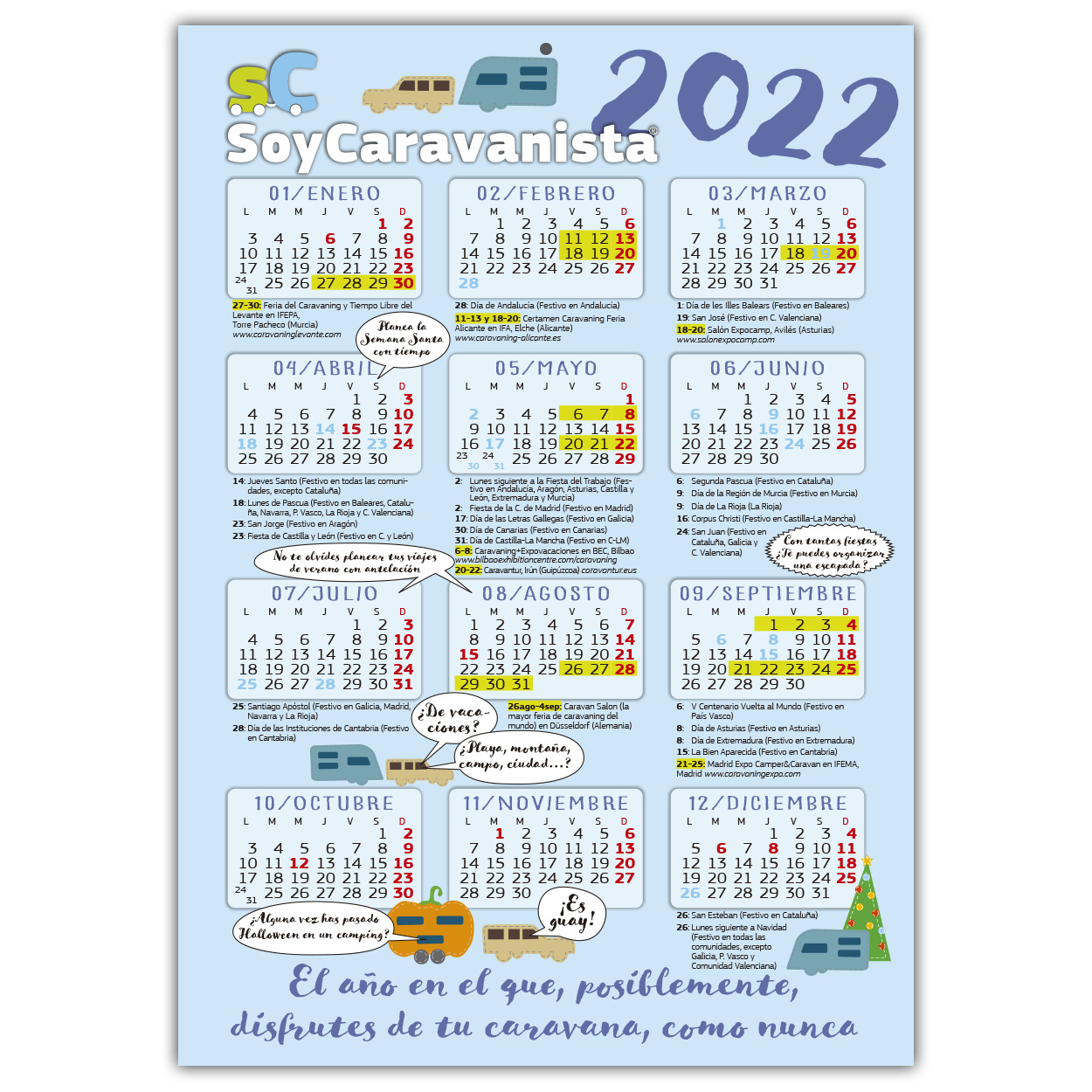 Calendario SoyCaravanista 2022 Soy Caravanista